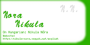 nora nikula business card